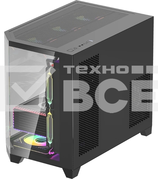 Компьютерный корпус AeroCool/Formula Crystal Z6M Floe черный без БП mATX 4x120мм 2xUSB3.0 audio bott PSU