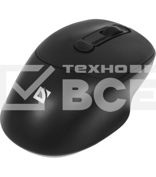 Мышь беспроводная Defender Feam MM-296 черный, 1600 dpi, радиоканал, USB, кнопки - 4