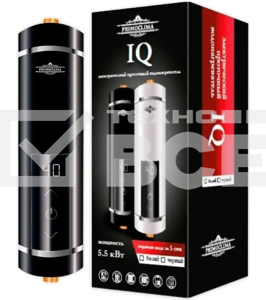 Электрический проточный водонагреватель PrimoClima IQ 5.5 кВт, черный