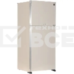 Холодильник Sharp SJ-XG55PMBE бежевый двухкамерный 394/162 л морозилка сверху, фото 1