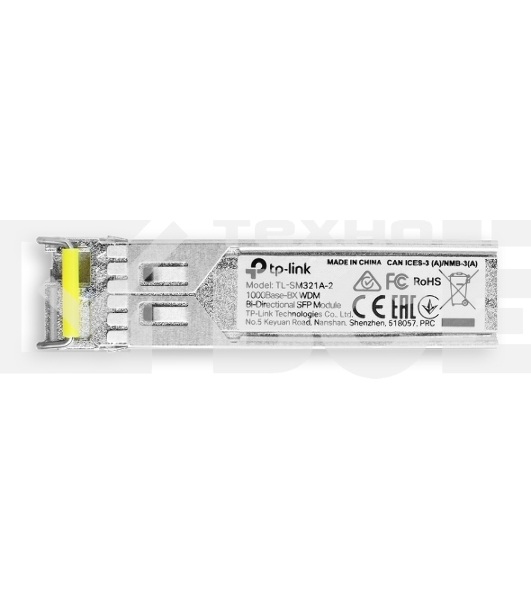 Модуль SFP TP-Link 1000Base-BX WDM Bi-Directional SFP module, TX: 1550 nm and RX: 1310 nm, 1 LC Simplex port, up to 2 km transmission distance in 9/125 μm SMF (Single-Mode Fiber), Supports Digital Diagnostic Monitoring (DDM).