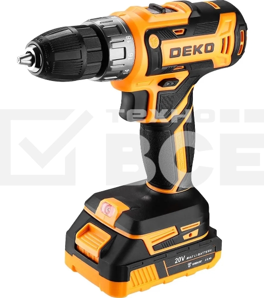 Дрель-шуруповерт Deko DKCD20FU-Li 063-4149, Аккумуляторная, 20В, Кейс