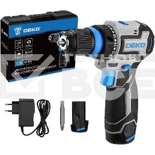 Дрель-шуруповерт Deko Loner 12V Pro 085-1122, Аккумуляторная, 12В, 2АКБ, Кейс