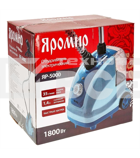Отпариватель ЯРОМИР ЯР-5000 голубой, 1800 Вт, 35 г/мин, 1400 мл