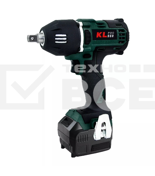 Профессиональный бесщеточный гайковерт аккумуляторный KLPRO KLSS18BH-20 (18В, Li-ion-2шт, 2.0А·ч, 400Нм, 2 скорости, подсветка,З/У,в кейсе)