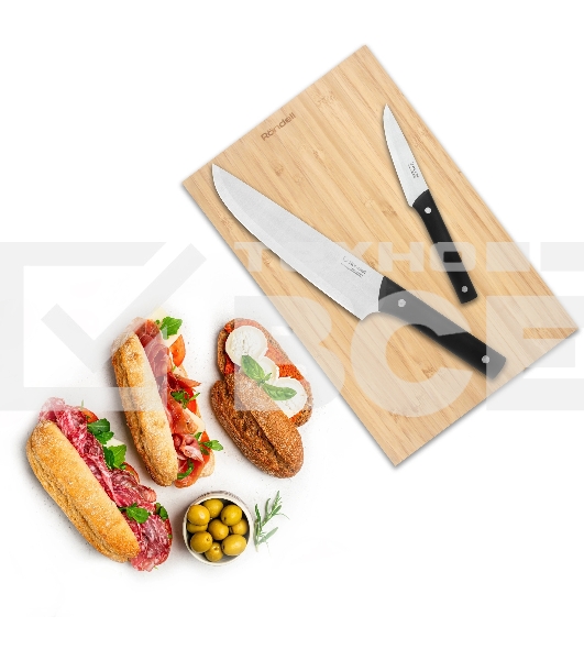 Набор ножей кухонных Rondell Mustang RD-1977 компл.: 3 предм. разд. дос. дерево/черный блистер