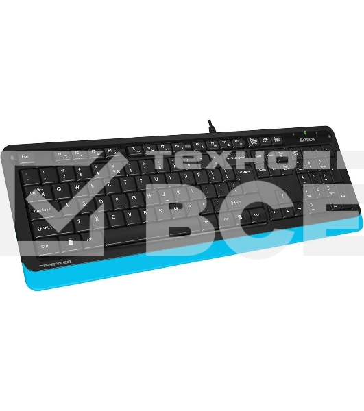 Комплект клавиатура+мышь A4Tech FStyler F1010 проводной, USB, 1600 DPI, чёрный/синий