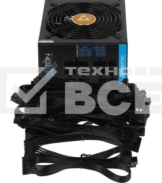 Блок питания Chieftec BDF-1000C, 1000Вт, 80 PLUS Bronze, 140мм, модульный, черный