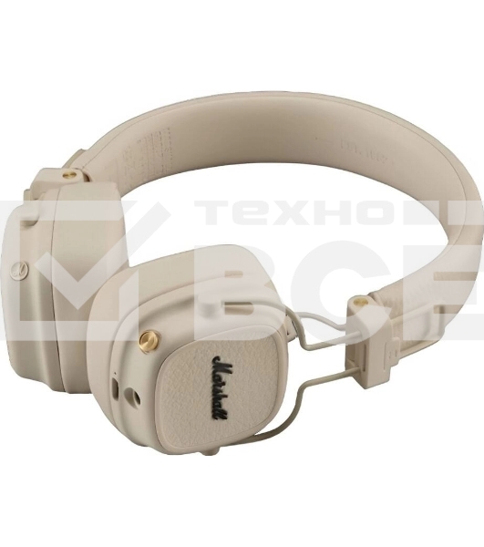 Беспроводные/проводные наушники Marshall Major V бежевый, накладные, Bluetooth + проводной, беспроводная зарядка, до 100 ч