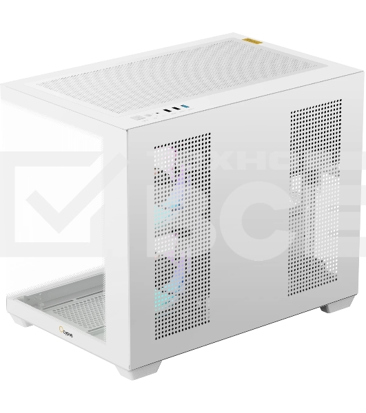 Корпус Ocypus Gamma C54 WH ARGB, Mini-Tower, белый, 3 x 120 мм