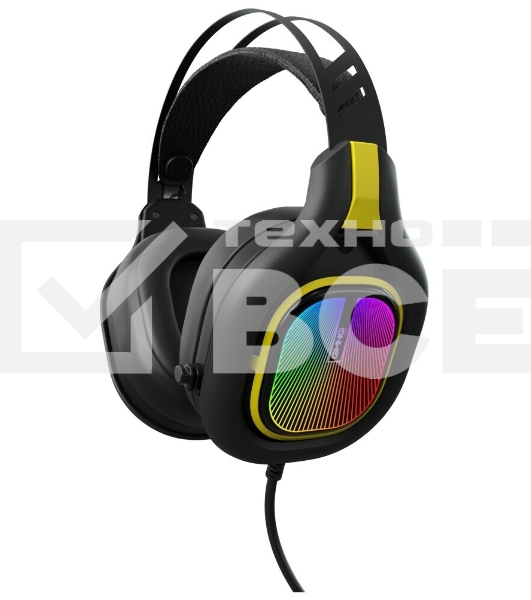 Гарнитура GMNG HS-L630G чёрный/жёлтый, проводная, подсветка