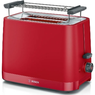 Тостер Bosch TAT3M124 красный, 950 Вт, 2 слота