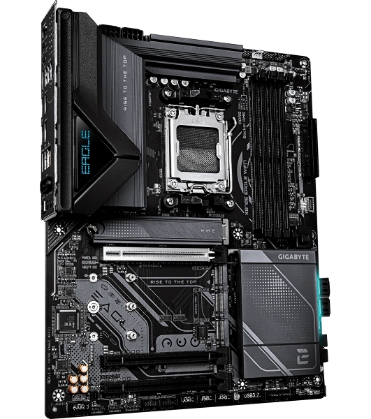 Материнская плата Gigabyte X870E EAGLE WIFI7, AM5, AMD X870E, 4xDDR5, 4xSATA, 4xM.2, 1xPCIe 5.0 x16, 1xPCIe 4.0 x16, 1xPCIe 3.0 x16, 1xHDMI, 1x5Gb LAN, Wi-Fi 7, Bluetooth 5.4, 2xUSB-C 40Gbps (USB4), 2xUSB-A 10Gbps, 4xUSB-A 5Gbps, 2xUSB-A 2.0, 3x3.5 мм + S/PDIF оптический, 7.1, чёрный, ATX