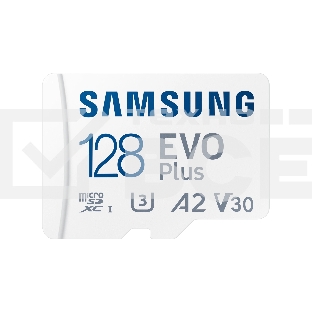 Флеш карта microSDXC 128Gb Samsung EVO Plus Class 10, A2, V30, UHS-I, W 90 МБ/с, R 160 МБ/с, MB-MC128SA/KR адаптер на SD