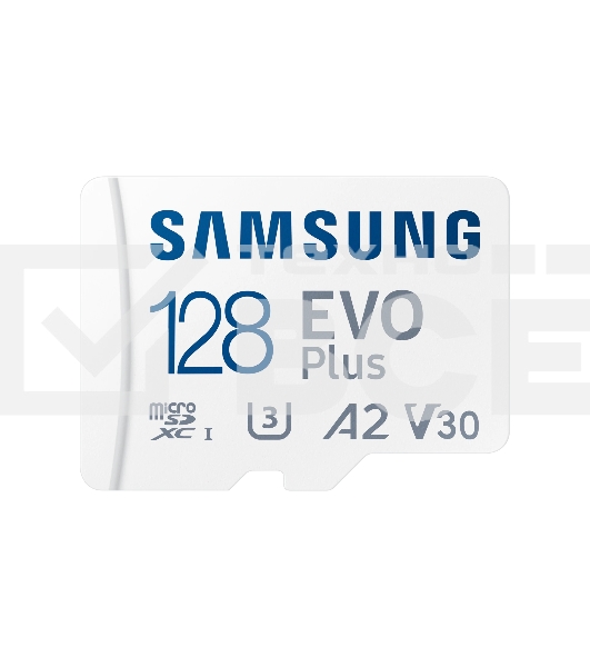 Флеш карта microSDXC 128Gb Samsung EVO Plus Class 10, A2, V30, UHS-I, W 90 МБ/с, R 160 МБ/с, MB-MC128SA/KR адаптер на SD