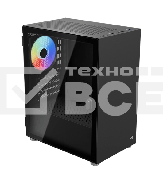 Компьютерный корпус Aerocool / Formula CS-111-G-BK-v1 (mATX, 0.5мм, стекло, USB 3.0 x1, USB 2.0 x2, 1x 12cm Black Fan)