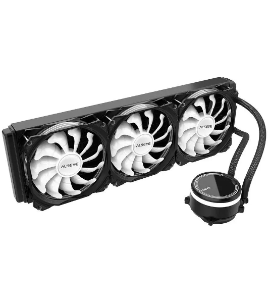 Система жидкостного охлаждения Alseye M360B черный, 120 мм, алюминий/медь, 1800 об/мин, 42.3 дБ, 4 pin