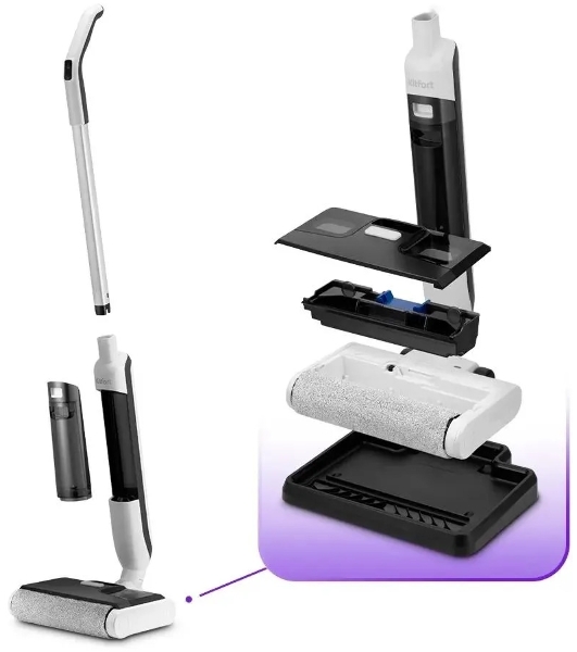 Электрошвабра Kitfort КТ-5224 белый/черный