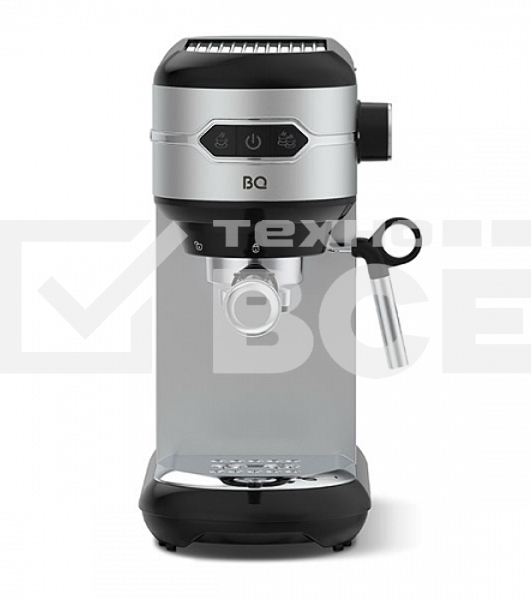 Кофеварка рожковая BQ CM3001 сталь-черный, исп. кофе - молотый, 1 л, 1450 Вт, 15 Бар