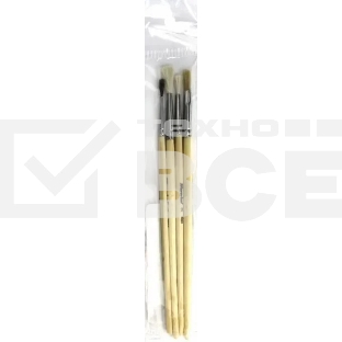 Набор кистей Silwerhof 980056 (наб.4шт) пон.круг.№1/коз.круг.№2,3/щет.плос.№4 дерев.ручка