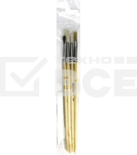 Набор кистей Silwerhof 980056 (наб.4шт) пон.круг.№1/коз.круг.№2,3/щет.плос.№4 дерев.ручка