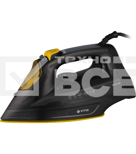 Утюг Vitek VT-8357 2800Вт черный/желтый