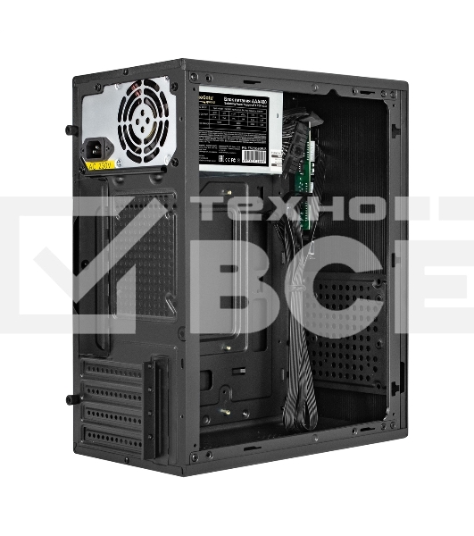 Компьютерный корпус Minitower ExeGate BAA-308MU2-UNS500 (mATX, БП UNS500 с вент. 12см, 1хUSB+2хUSB 3.0, HD Audio, черный)