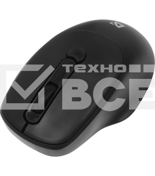 Мышь беспроводная Defender Feam MM-296 черный, 1600 dpi, радиоканал, USB, кнопки - 4