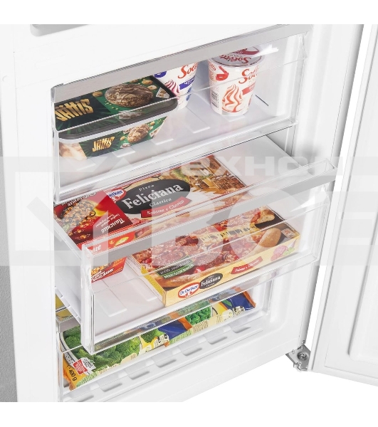 Холодильник Maunfeld MFF185NFW белый глянц. двухкамерный 211/104л морозилка снизу, No Frost