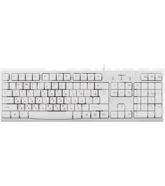 Клавиатура SVEN KB-S300 проводная, USB Type-A, белый