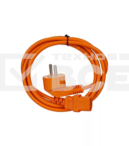 Кабель компьютер-розетка 220V (EURO) <VDE> 1,8м 3G0,75mm2 VCOM {CE021-O}, оранжевый