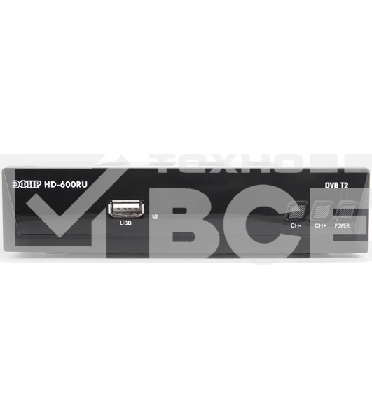 Ресивер эфирный цифровой DVB-T2 HD HD-600RU металл, дисплей, Эфир
