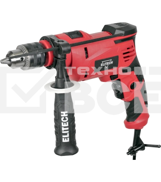 Дрель Elitech ДУ 060РЭ, 650 Вт, сетевая, ударная