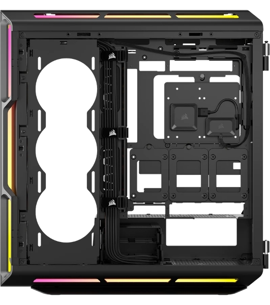 Корпус без блока питания Case Corsair iCUE LINK 5000T LX RGB, Midi-Tower, TG, 3x120мм RGB, 4xUSB-A 3.2, 1xUSB 3.2 Type-C, E-ATX, ATX, mATX, mITX Black