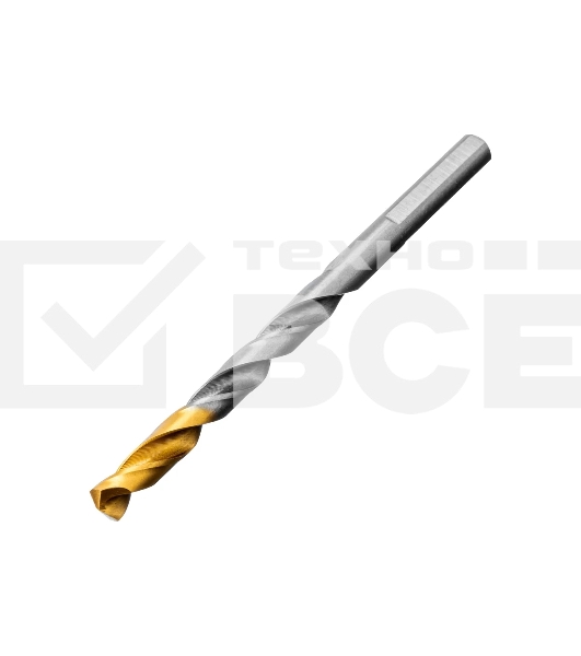 Набор сверл по металлу Denzel 1,5-6,5мм, Р6М5-TiN, Golden Tip, 13 шт 723002