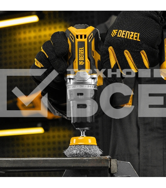 Щетка для дрели Denzel 65 мм, чашка, со шпилькой, нержавеющая витая проволока
