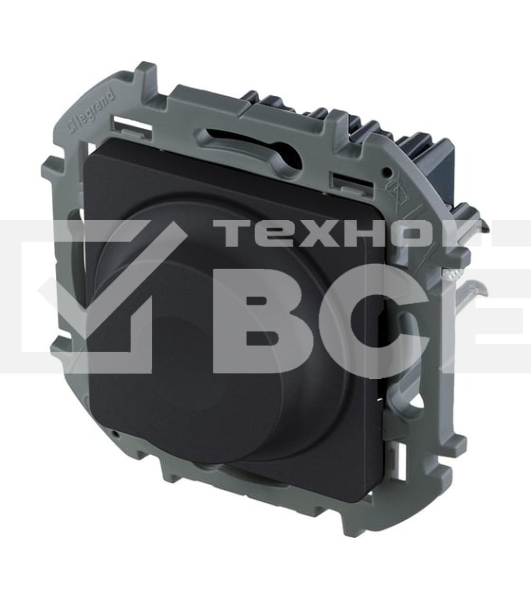 Светорегулятор поворотный Legrand без нейтрали, 300 Вт, антрацит