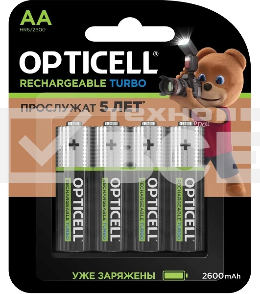 Аккумулятор Opticell Turbo 6080002 AA NiMH 2600mAh (4шт) блистер