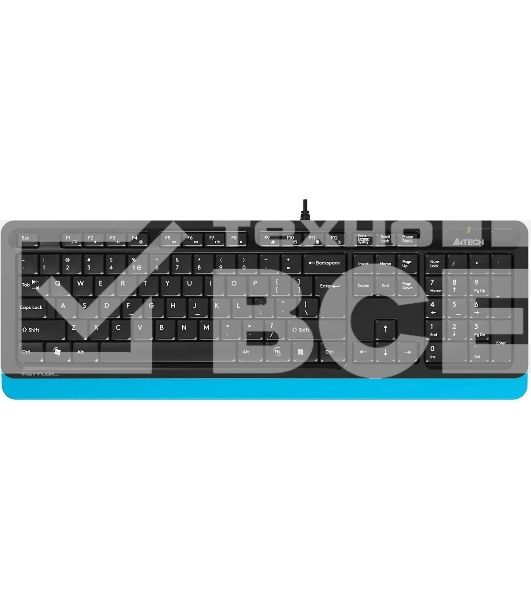 Комплект клавиатура+мышь A4Tech FStyler F1010 проводной, USB, 1600 DPI, чёрный/синий
