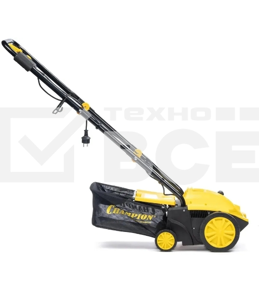 Скарификатор электрический Champion ESC1532 Мощность двигателя 1500 Вт, Напряжение сети 230,50 В, Гц, Вес c травосборником 9,3 кг, Ширина обработки 320 мм, Высота аэрации -4/0/+4/+12 мм, Высота скарификации -12/-8/-4/+4 мм, Тип/объем травосборника ткань/35 л, Регулировка высоты кошения/количество положений 4, Уровень мощности звука 96 дБ, Уровень звукового давления скарификатор/аэра 80/81 дБ, Уровень вибрации на рукоятке 3,245/3,335 (K=1,5 м/с) м/с2.