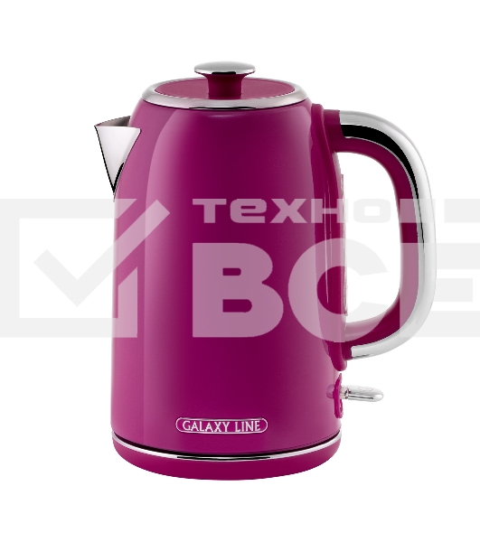 Чайник электрический Galaxy Line GL 0346, малиновый джем, металл, 2200 Вт, 1,7 л
