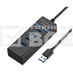 Концентратор Bion 4 порта. Поддержка Plug&Play. Длина провода 50+-3см. LED-подсветка [BXP-A-USBA-MULTI-04] USB 3.0, фото 1