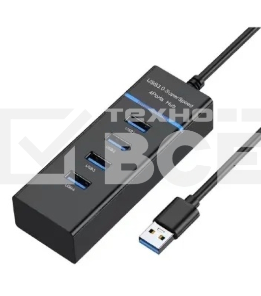 Концентратор Bion 4 порта. Поддержка Plug&Play. Длина провода 50+-3см. LED-подсветка [BXP-A-USBA-MULTI-04] USB 3.0