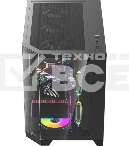 Компьютерный корпус AeroCool/Formula Crystal Z6M Floe черный без БП mATX 4x120мм 2xUSB3.0 audio bott PSU