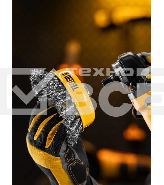 Щетка для УШМ Denzel 125 мм, Чашка, крученая нержавеющая проволока 0,5 мм, М14 746273