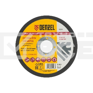 Круг отрезной по металлу Denzel WA60TBF 115х1.2х22.2мм 73753