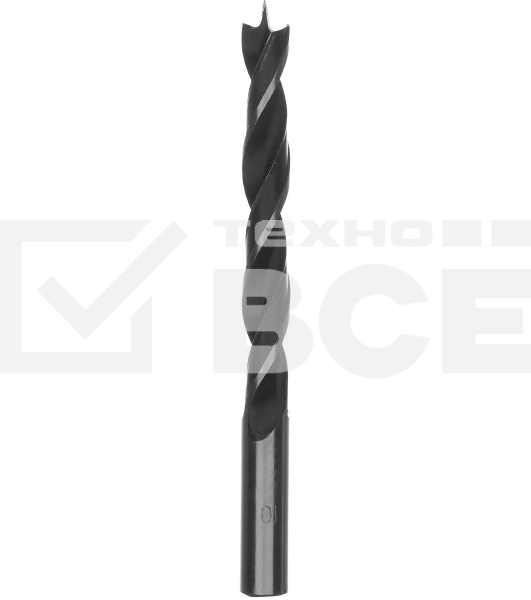 Сверло по дереву Сибртех, 10 мм, цилиндрический хвостовик