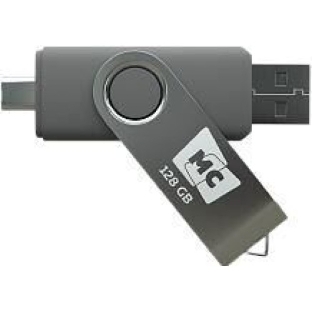 Флешка USB MORE CHOICE МФ128а Black (4620202559111), 128GB, USB 2.0/Type-C, R/W 15/5, черный