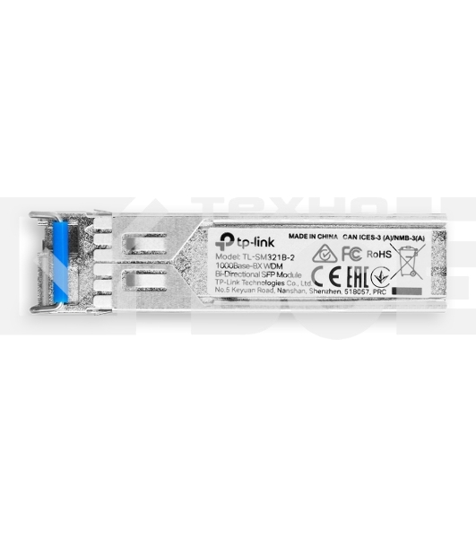 Модуль TP-Link SFP 1000Base-BX WDM Bi-Directional SFP module, TX: 1310 nm and RX: 1550 nm, 1 LC Simplex port , up to 2 km transmission distance in 9/125 μm SMF (Single-Mode Fiber), Supports Digital Diagnostic Monitoring (DDM).