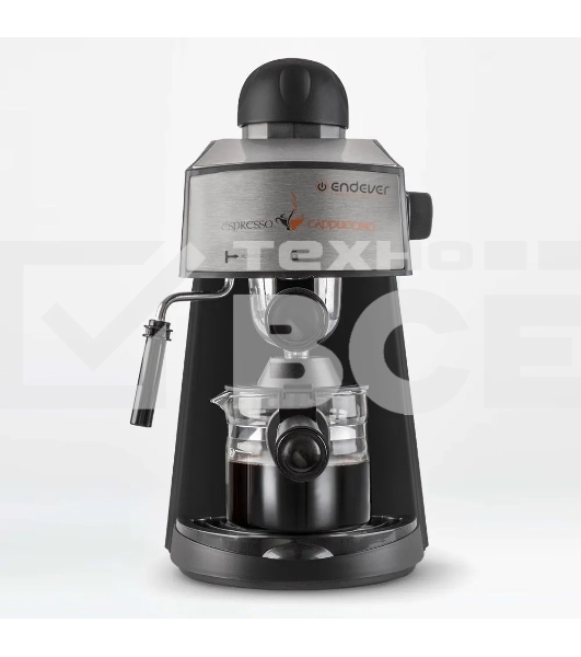 Кофеварка рожковая Endever Costa-1050 черный/стальной, исп. кофе - молотый, 0,2 л, 900 Вт, 5 бар